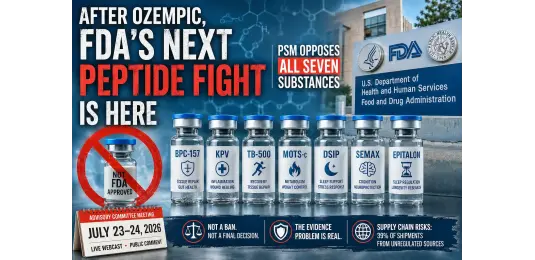 After Ozempic, FDA’s Next Peptide Fight Is Here: PSM Opposes All Seven Substances