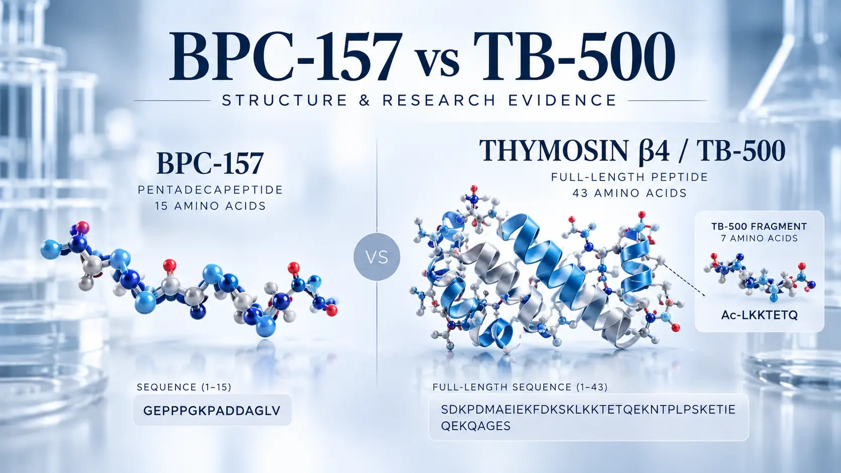 BPC-157 vs TB-500: Structure, Research Evidence and Identity Differences