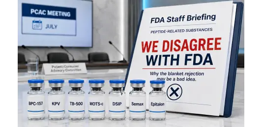 FDA Staff Recommends Against All Seven Peptides Before July PCAC Vote: Why That May Be a Bad Idea