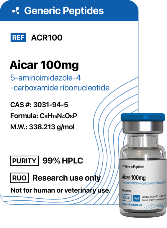 Aicar 100 mg  %productStrengthvial Acadesine by Generic Peptides (Injection)  Fat Loss & Metabolism