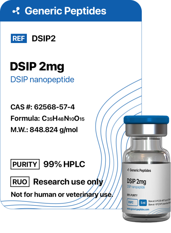 DSIP 2 mg  %productStrengthvial Delta-sleep-inducing peptide by Generic Peptides (Injection)  Cognitive & Neurological
