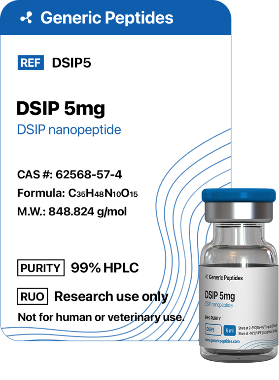 DSIP 5 mg  %productStrengthvial Delta-sleep-inducing peptide by Generic Peptides (Injection)  Cognitive & Neurological