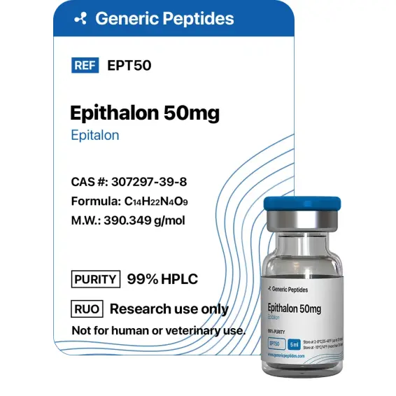 Epitalon 50 mg – 50 mg vial Epitalon by Generic Peptides (Injection) – Anti-Aging & Longevity