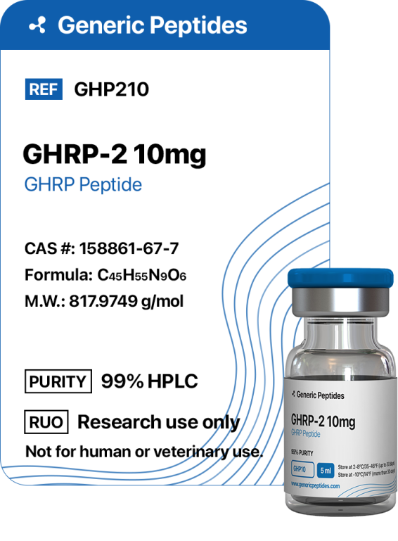 GHRP-2 10 mg  %productStrengthvial Growth Hormone-Releasing Peptide 2 by Generic Peptides (Injection)  Growth Hormone & IGF-1