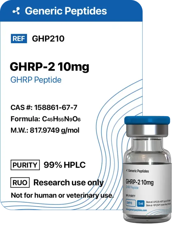 GHRP-2 10 mg  %productStrengthvial Growth Hormone-Releasing Peptide 2 by Generic Peptides (Injection)  Growth Hormone & IGF-1