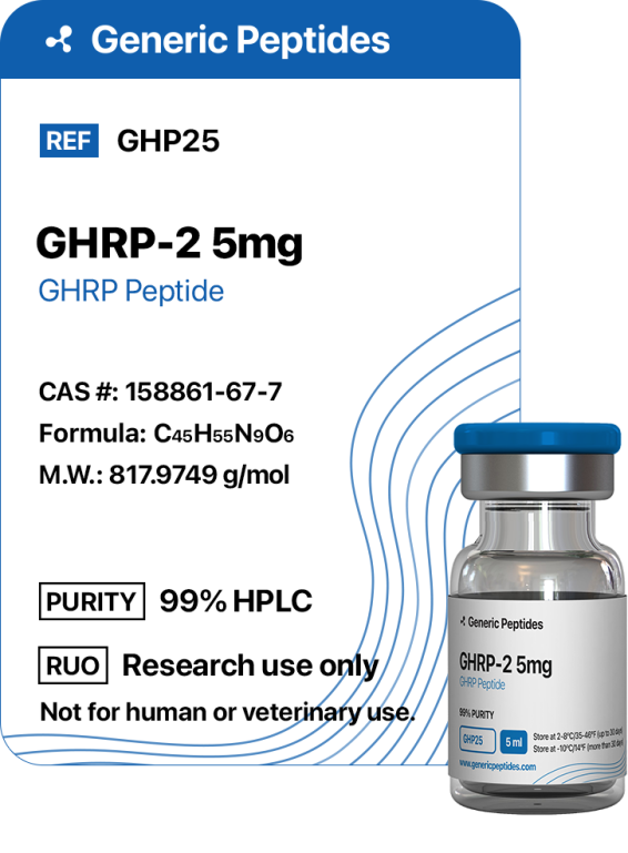 GHRP-2 5 mg  %productStrengthvial Growth Hormone-Releasing Peptide 2 by Generic Peptides (Injection)  Growth Hormone & IGF-1