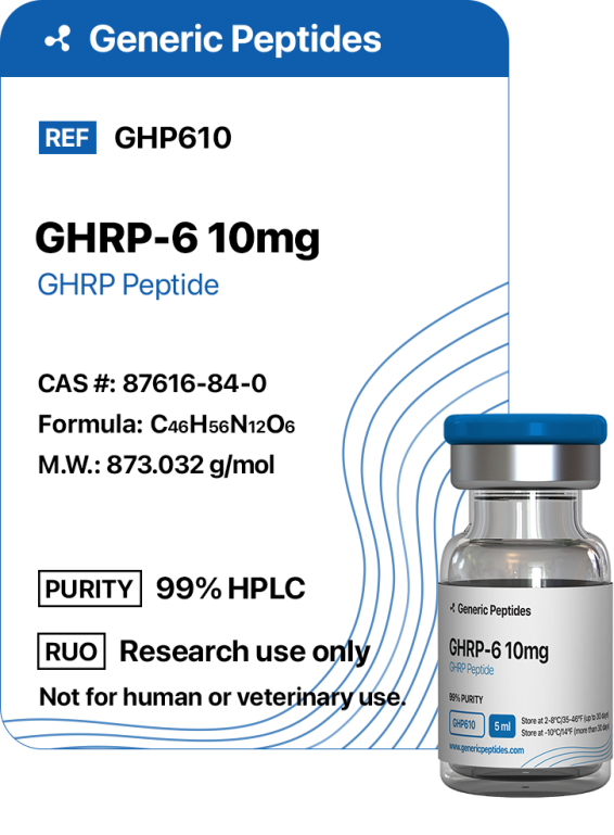 GHRP-6 10 mg  %productStrengthvial Growth Hormone-Releasing Peptide 6 by Generic Peptides (Injection)  Growth Hormone & IGF-1
