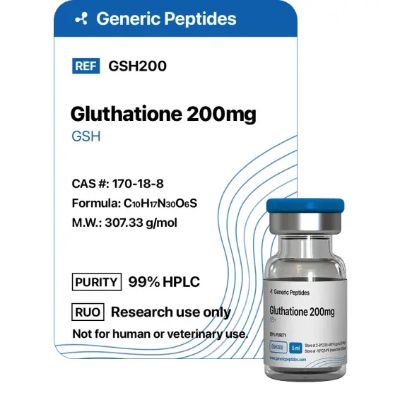 Glutathione 200 – 200 mg vial Glutathione by Generic Peptides (Injection) – Anti-Aging & Longevity