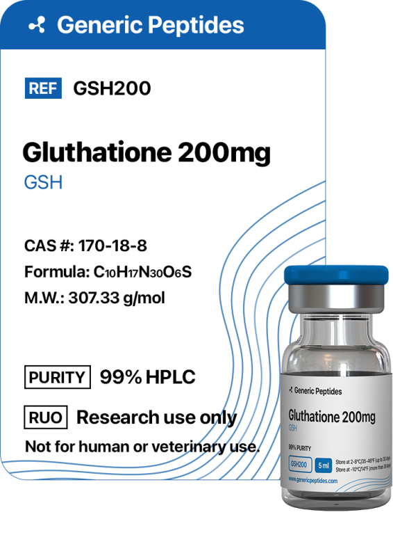 Glutathione 200  %productStrengthvial Glutathione by Generic Peptides (Injection)  Anti-Aging & Longevity