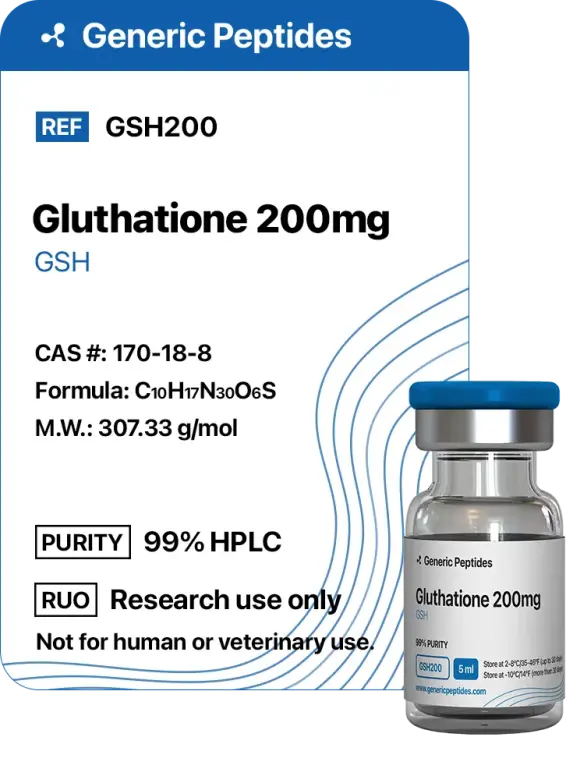 Glutathione 200  %productStrengthvial Glutathione by Generic Peptides (Injection)  Anti-Aging & Longevity