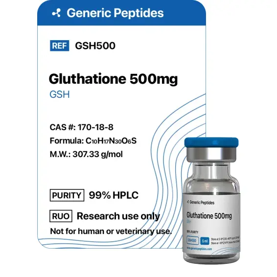 Glutathione 500 – 500 mg vial Glutathione by Generic Peptides (Injection) – Anti-Aging & Longevity