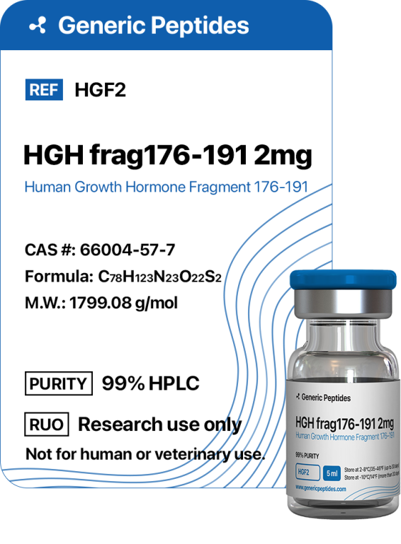 HGH Fragment 176-191 2 mg  %productStrengthvial Growth Hormone peptide fragment 176-191 by Generic Peptides (Injection)  Growth Hormone & IGF-1