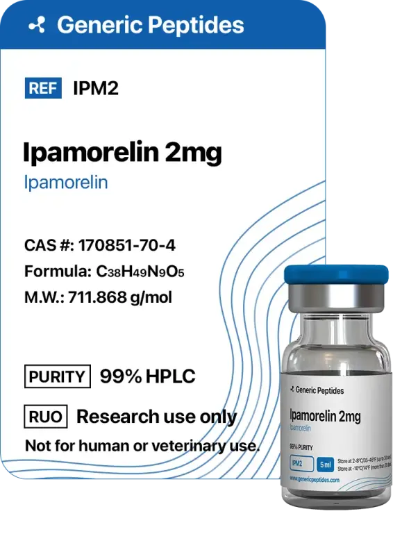 Ipamorelin 2 mg  %productStrengthvial Ipamorelin by Generic Peptides (Injection)  Growth Hormone & IGF-1