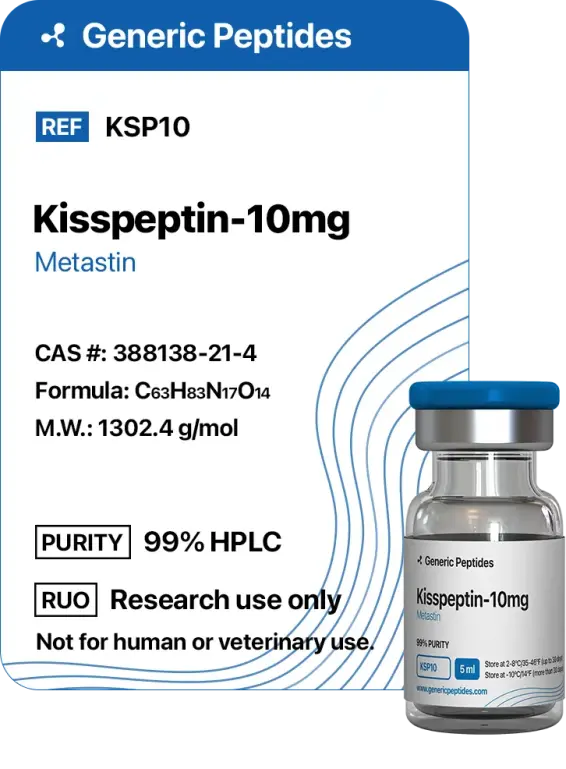 Kisspeptin-10  %productStrengthvial Metastin by Generic Peptides (Injection)  Reproductive & Endocrine