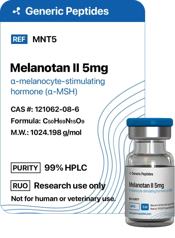 Melanotan II 5 mg  %productStrengthvial Melanotan II Peptide Hormone by Generic Peptides (Injection)  Cosmetic & Skin