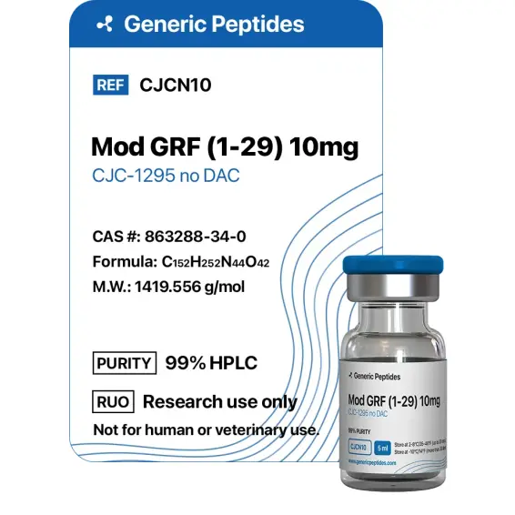 Mod GRF (1-29) 10 mg (CJC-1295 no DAC) – 10 mg vial CJC 1295 No DAC by Generic Peptides (Injection) – Growth Hormone & IGF-1
