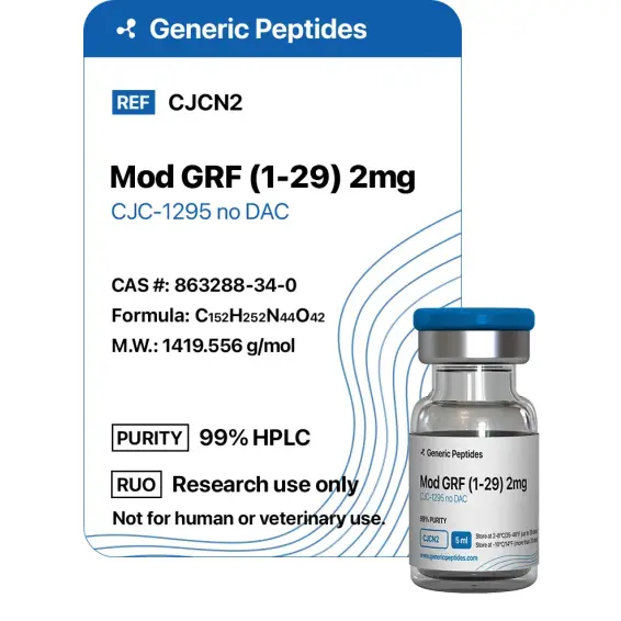 Mod GRF (1-29) 2 mg (CJC-1295 no DAC) – 2 mg vial CJC 1295 No DAC by Generic Peptides (Injection) – Growth Hormone & IGF-1