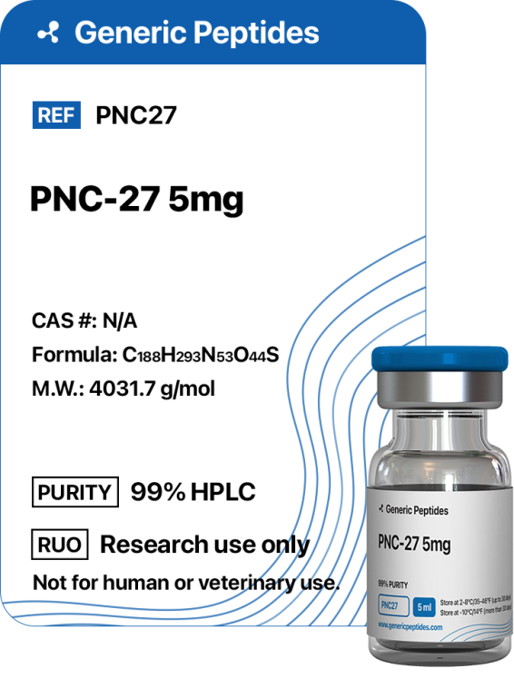 PNC-27  %productStrengthvial PNC-27 Anti-Cancer Peptide by Generic Peptides (Injection)  Growth Hormone & IGF-1