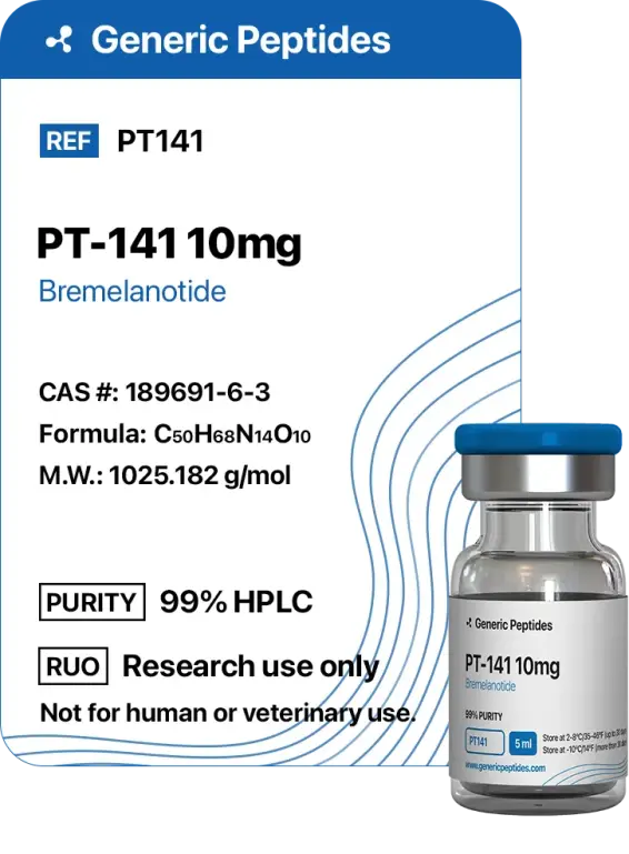 PT 141  %productStrengthvial Bremelanotide by Generic Peptides (Injection)  Sexual Health & Libido