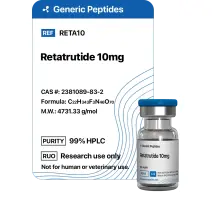 Retatrutide 10 mg  %productStrengthvial Retatrutide by Generic Peptides (Injection)  Anti-Aging & Longevity