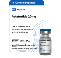 Retatrutide 20 mg  %productStrengthvial Retatrutide by Generic Peptides (Injection)  Anti-Aging & Longevity