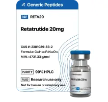 Retatrutide 20 mg  %productStrengthvial Retatrutide by Generic Peptides (Injection)  Anti-Aging & Longevity