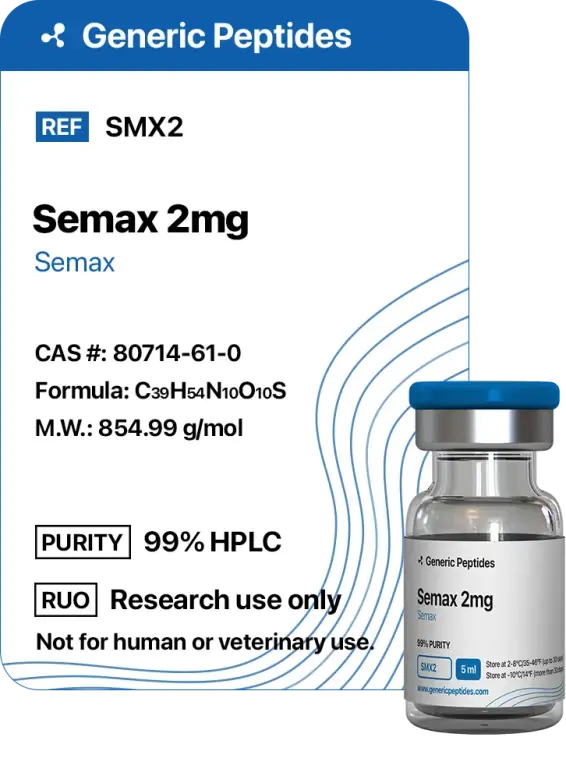 Semax 2 mg  %productStrengthvial Semax Heptapeptide by Generic Peptides (Injection)  Cognitive & Neurological