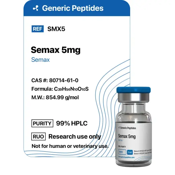 Semax 5 mg – 5 mg vial Semax Heptapeptide by Generic Peptides (Injection) – Cognitive & Neurological