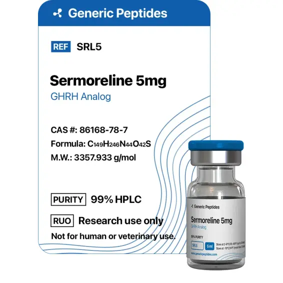 Sermoreline 5 mg – 5 mg vial Sermorelin by Generic Peptides (Injection) – Growth Hormone & IGF-1