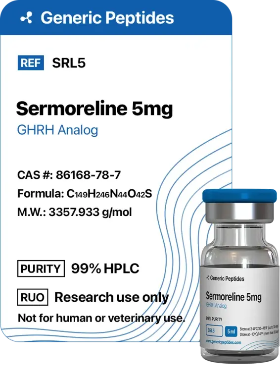 Sermoreline 5 mg  %productStrengthvial Sermorelin by Generic Peptides (Injection)  Growth Hormone & IGF-1