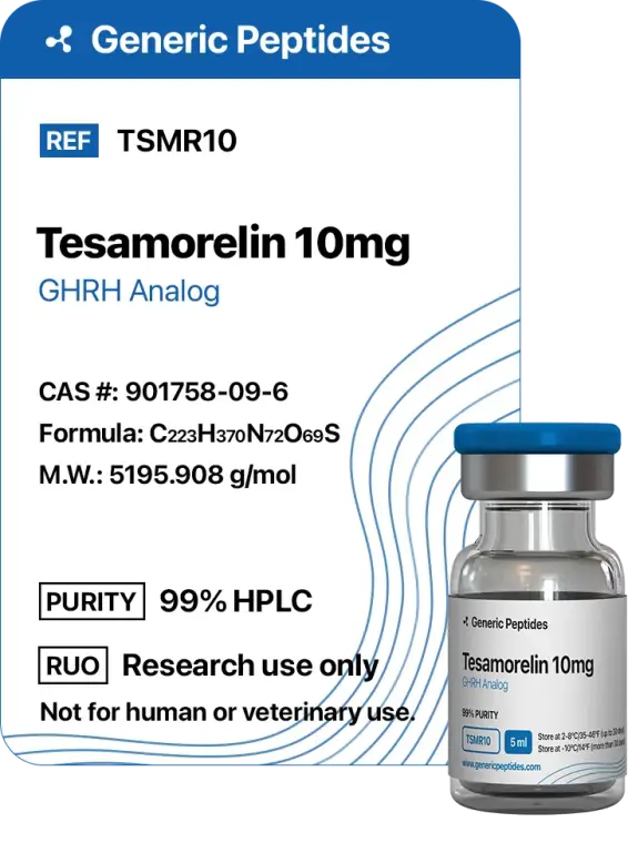 Tesamorelin 10 mg  %productStrengthvial Tesamorelin by Generic Peptides (Injection)  Fat Loss & Metabolism