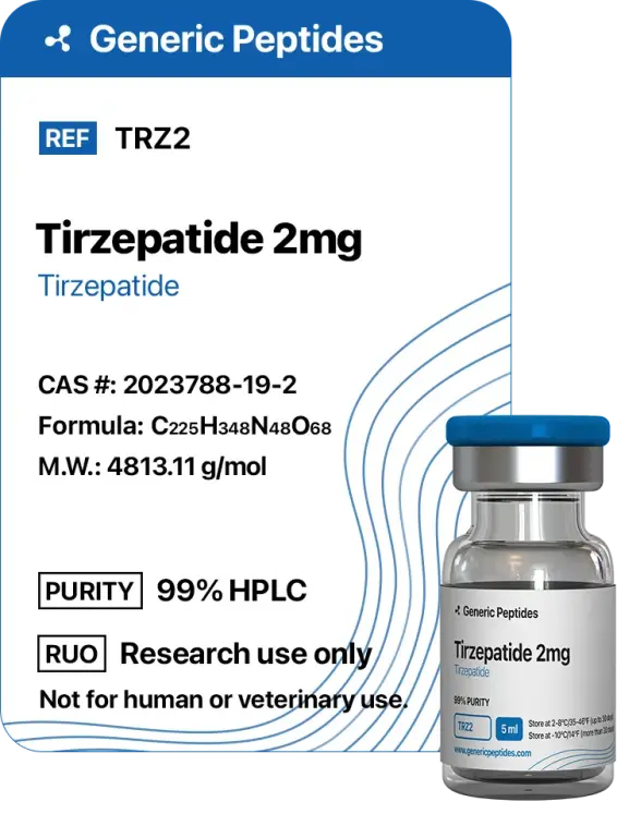 Tirzepatide 2 mg  %productStrengthvial Tirzepatide by Generic Peptides (Injection)  Fat Loss & Metabolism